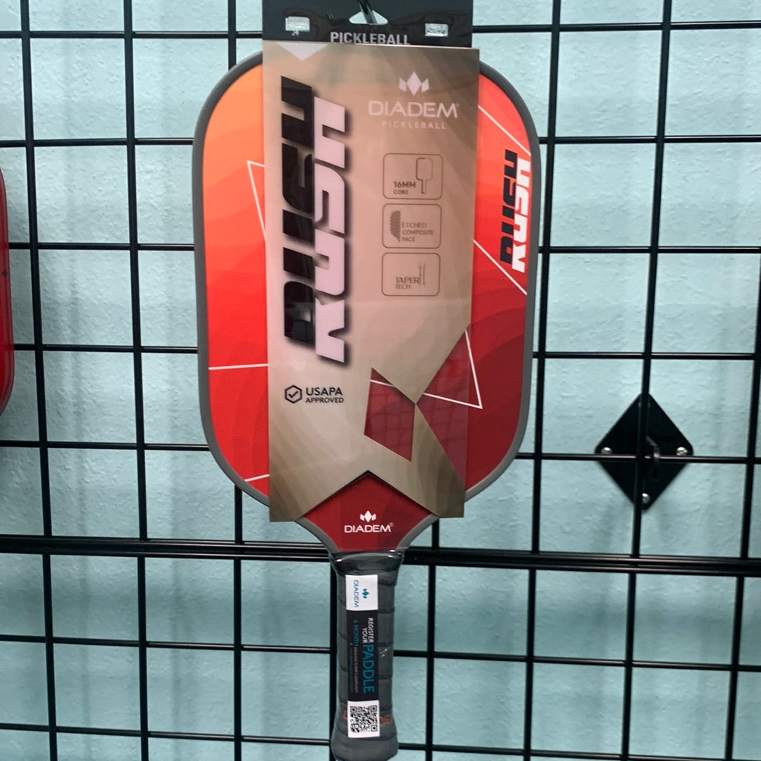 Diadem Pickleball Rush Paddle- Sunset-Red/Orange Wave