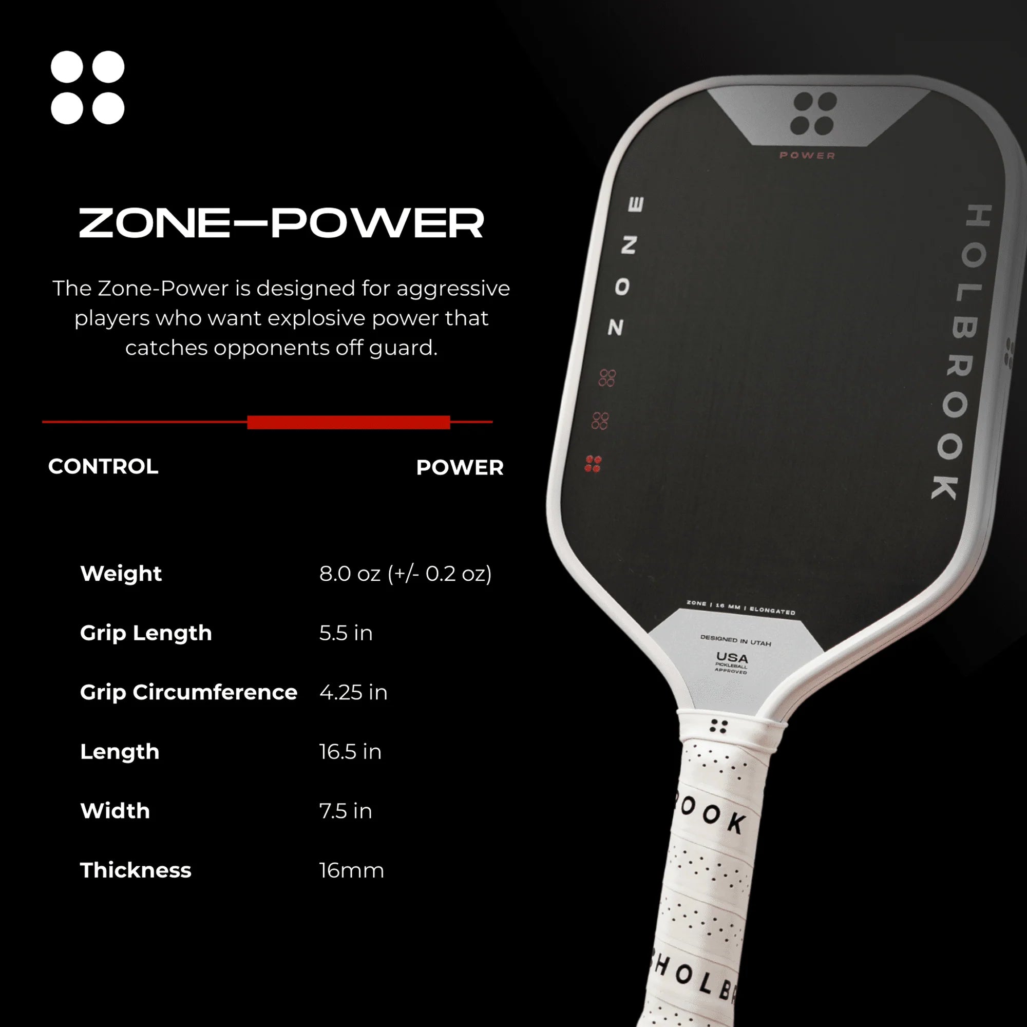 Holbrook Zone Power Paddle 16mm